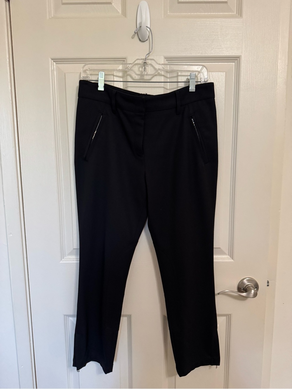Prada Cropped Black Women's Dress Pants with Zip Pockets
